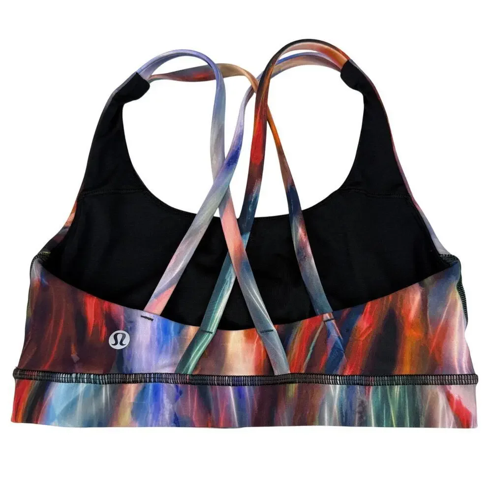 LULULEMON Energy Bra Medium Support Size 4 Chroma Fusion Multi